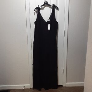 Women's Ruffle Wide Leg Jumpsuit- Classic V-Neck